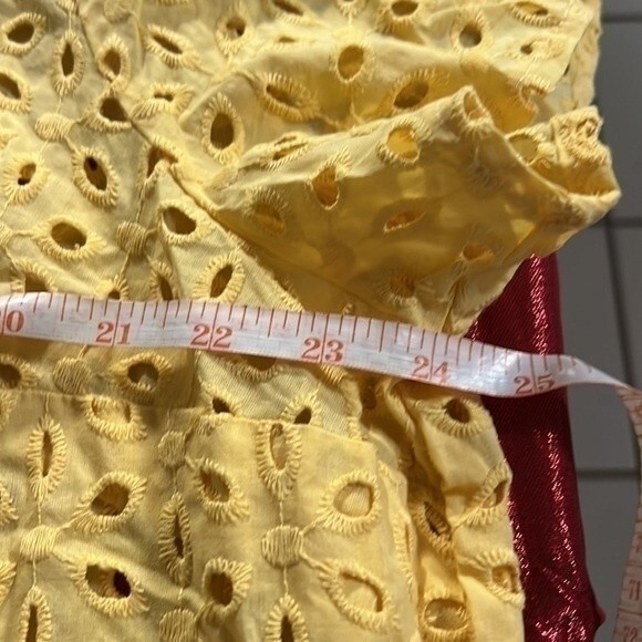 Torrid Yellow Eyelet Button Down Shirt - Picture 7 of 7